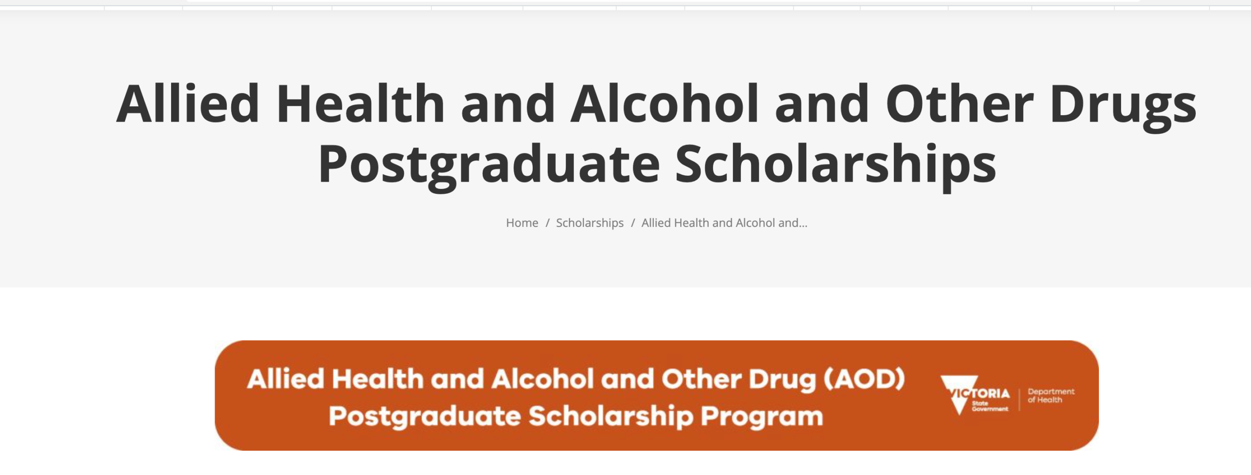 Allied Health and Alcohol and Other Drugs Postgraduate Scholarships