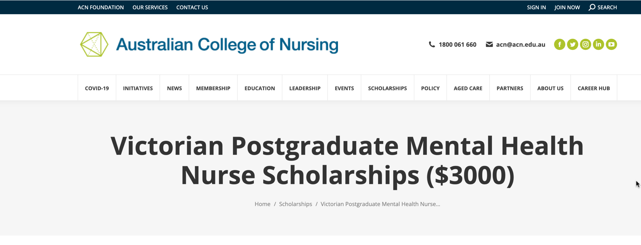 Victorian Postgraduate Mental Health Nurse Scholarships ($3000)